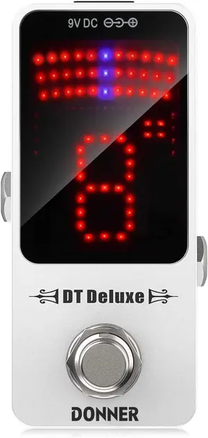 Donner Tuner Pedal DT Deluxe Chromatic Guitar Tuner Pedal for Electric Guitar and Bass ± 1 Cent USB or 9V Power Supply True Bypass