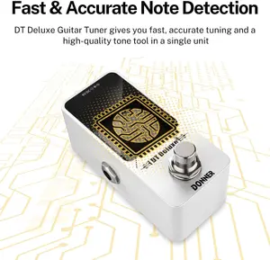 Donner Tuner Pedal DT Deluxe Chromatic Guitar Tuner Pedal for Electric Guitar and Bass ± 1 Cent USB or 9V Power Supply True Bypass