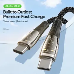 Duzzona PD Fast Charging Cable A6 Transparent USB C To USB C 65W
