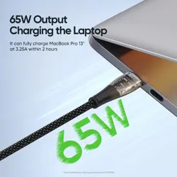Duzzona PD Fast Charging Cable A6 Transparent USB C To USB C 65W