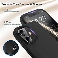 Elando Case Compatible with iPhone 12 Case and iPhone 12 Pro Case, Liquid Silicone Slim Shockproof Phone Case with Anti-Scratch Microfiber Lining, 6.1 inch, Black