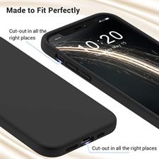 Elando Case Compatible with iPhone 12 Case and iPhone 12 Pro Case, Liquid Silicone Slim Shockproof Phone Case with Anti-Scratch Microfiber Lining, 6.1 inch, Black