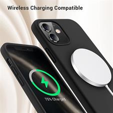 Elando Case Compatible with iPhone 12 Case and iPhone 12 Pro Case, Liquid Silicone Slim Shockproof Phone Case with Anti-Scratch Microfiber Lining, 6.1 inch, Black
