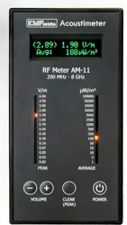 EMFields AM11 EMF Detector Now Measures 5G, Widest Spectrum 0.2-8.0GHz, Measure Peak and Average Exposure, Built-in Speaker