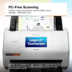 Epson RapidReceipt RR-600W Wireless Desktop Color 2-Sided Receipt & Document Scanner with ScanSmart AI PRO