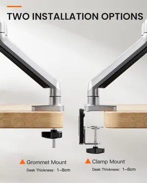 ErGear Dual Arm Monitor Mount LCD LED Stand Gas Spring Full Motion for 13 to 32 inch 