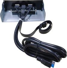 EZDIY-FAB 2-Port USB3.0 Type A and USB3.1 Type C GEN 2-5.25 inch Front Panel USB Hub with 20 pin Connector- 73 cm Cable, Metal Front Panel USB Hub
