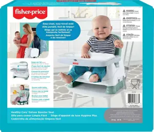 Fisher-Price Baby Deluxe Booster Seat Hook-on Portable Dining Chair with Dishwasher Safe Tray