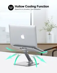 Aluminum Foldable Laptop Stand Height Adjustable Ergonomic Computer Stand for Desk Portable Riser Holder Mount