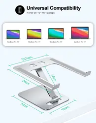 Aluminum Foldable Laptop Stand Height Adjustable Ergonomic Computer Stand for Desk Portable Riser Holder Mount