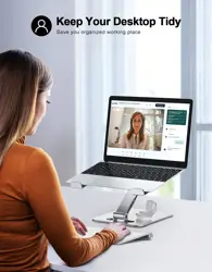 Aluminum Foldable Laptop Stand Height Adjustable Ergonomic Computer Stand for Desk Portable Riser Holder Mount