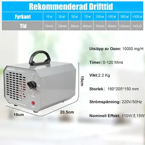 GMGXX Ozone Generator 1000 mg/h ozone air purifier ozone device up to 300 ㎡ 120 minute timer O3 ozonizer for car garage apartment hotel kitchen and pet clean odor/dirt