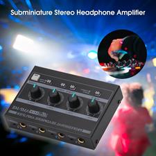 Headphone Amplifier Powerful Low Noise 4 Channels Stereo Sound Portable Amplifier for Home