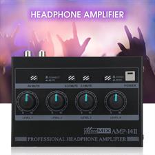 Headphone Amplifier Powerful Low Noise 4 Channels Stereo Sound Portable Amplifier for Home