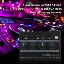 Headphone Amplifier Powerful Low Noise 4 Channels Stereo Sound Portable Amplifier for Home