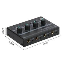 Headphone Amplifier Powerful Low Noise 4 Channels Stereo Sound Portable Amplifier for Home