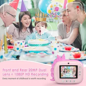 HiMont Dual Instant Print Camera Selfie Digital Camara for Kids 