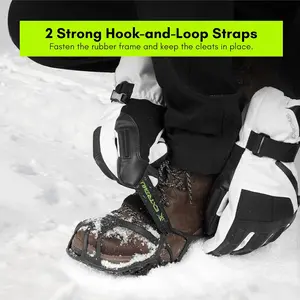 Ice Cleats for Shoes and Boots, Ice Snow Traction Cleats Grippers, Non Slip Shoe Ice Grippers