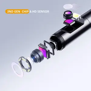 ILIHOME 5.5 mm Dual Camera Endoscope 4.5 Inch IPS Screen 1080P Digital Borescope Inspection Camera