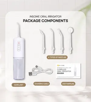 IN:SOME Water Flosser Oral Irrigator Portable and Rechargeable with 4 Tips