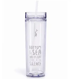 JVR Water Bottle Double Wall Insulated Acrylic Tumblers with Straw and Lid Hot and Cold 450ml 