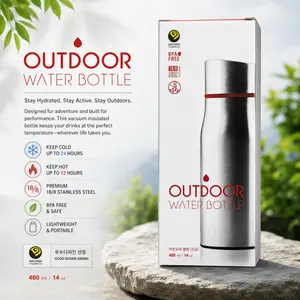 JVR Insulation Water Bottle 400ml Double-wall vacuum insulation for hot & cold retention 24 Hours BPA Free