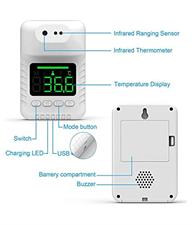 K3X Non-contact Infrared Thermometer, Wall-Mounted Forehead Thermometers with Tripod Bracket Fixed Support 1.6M 1/4 Screw Tooth