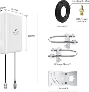 KASER 4G LTE 5G Antenna Outdoor Mimo Directional Antenna 698-2700 | 3300-3800 MHz Up to 12dBi Gain