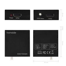 kwmobile HDMI EDID Manager Audio and Video Emulator Adapter to Convert Signals for Blu-Ray Player, Game Console, TV, Projector, Sound Bar, Monitor