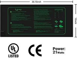 LERWAY Seedling Heat Mat Waterproof Heating Pad 52x25cm for Greenhouse Growing Seed Starter Hydroponics Germination Cloning Plant Propagation Incubator Hatch Breed 21W
