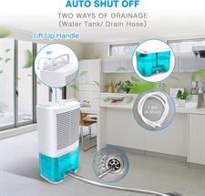 Levoair Dehumidifier 68oz(2000ml) Small Dehumidifier with Drain Hose for 6200 Cubic Feet 650 sq.ft Ultra Quiet Mini Portable Air Dehumidifier