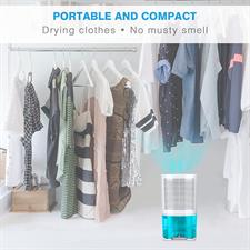 Levoair Dehumidifier 68oz(2000ml) Small Dehumidifier with Drain Hose for 6200 Cubic Feet 650 sq.ft Ultra Quiet Mini Portable Air Dehumidifier