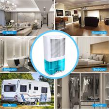 Levoair Dehumidifier 68oz(2000ml) Small Dehumidifier with Drain Hose for 6200 Cubic Feet 650 sq.ft Ultra Quiet Mini Portable Air Dehumidifier