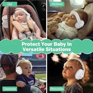 Little Ears 2-in-1 Baby Ear Muffs Noise Protection Headphones Grey 