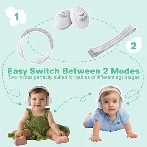 Little Ears 2-in-1 Baby Ear Muffs Noise Protection Headphones Grey 