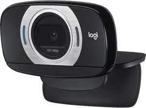 Logitech Laptop Webcam Full HD C615 with Fold-and-Go Design 360-Degree Swivel 1080p Camera