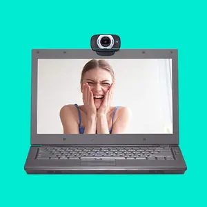Logitech Laptop Webcam Full HD C615 with Fold-and-Go Design 360-Degree Swivel 1080p Camera