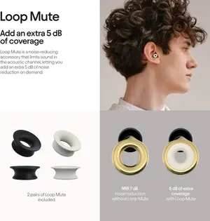 Loop Experience Plus Earplugs High Fidelity Hearing Protection for Musicians, DJs, Festivals, Concerts and Nightlife 18dB & NRR 7 Noise Reduction Ear Plugs Gold