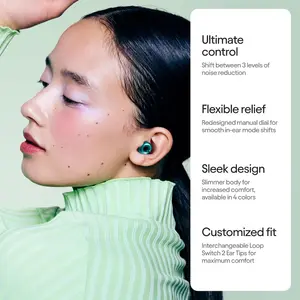 Loop Switch 2 EarPlugs Adjustable 3 Modes for Ultimate Control 