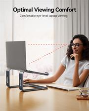 LORYERGO Laptop Stand, Ergonomic Laptop Riser Laptop Mount for Desk, Notebook Stand Compatible with All 10-15.6” Laptops, Space Grey