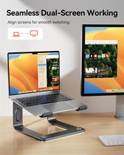 LORYERGO Laptop Stand, Ergonomic Laptop Riser Laptop Mount for Desk, Notebook Stand Compatible with All 10-15.6” Laptops, Space Grey
