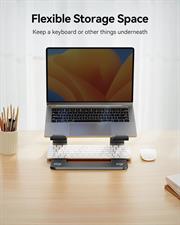 LORYERGO Laptop Stand, Ergonomic Laptop Riser Laptop Mount for Desk, Notebook Stand Compatible with All 10-15.6” Laptops, Space Grey