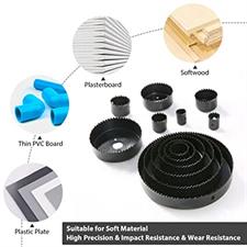 Meterk Hole Saw Kit, 17 Pcs 3/4"-6" Set, With Mandrel, Hexagon Wrench And Cork Mounting Plate, Pvc Board And Plastic Board Drilling