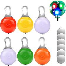 morpilot Dog Cat Collar Light, 6PCS Colorful Clip-On Dog Lights for Collars Waterproof Safety Pet Light for Night Walking with 3 Flashing Modes