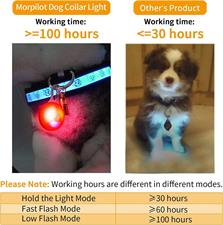 morpilot Dog Cat Collar Light, 6PCS Colorful Clip-On Dog Lights for Collars Waterproof Safety Pet Light for Night Walking with 3 Flashing Modes