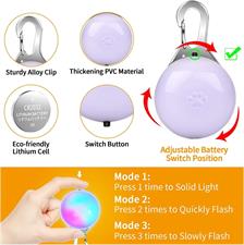 morpilot Dog Cat Collar Light, 6PCS Colorful Clip-On Dog Lights for Collars Waterproof Safety Pet Light for Night Walking with 3 Flashing Modes