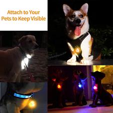 morpilot Dog Cat Collar Light, 6PCS Colorful Clip-On Dog Lights for Collars Waterproof Safety Pet Light for Night Walking with 3 Flashing Modes
