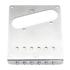 Musiclily Pro 52.5mm Guitar Telecaster Bridge Assembly with 6 Brass Saddles for Tele Style, Chrome