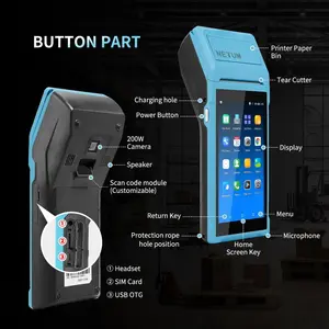 NETUM Handheld PDA Android 11.0 POS Terminal Receipt Printer
