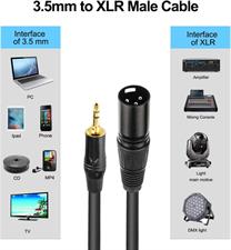 NUOSIYA 5pcs Music Cables Set,3.5mm to XLR Cable, 6.35mm Jack to XLR Cable,6.35mm 90° Effect Pedals Cables